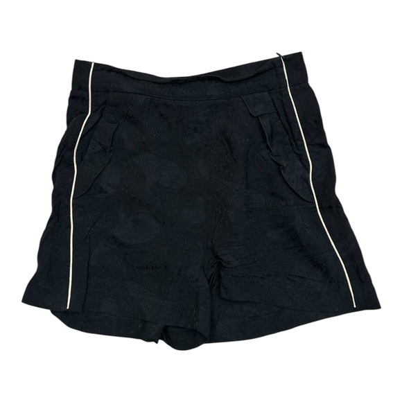 Maje Pants - Maje Black Shorts Ruffle Pocket